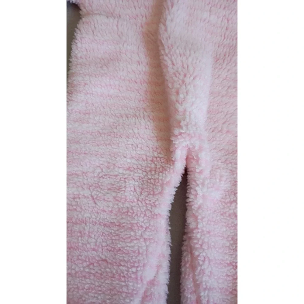 Vintage Universal Children's Wear Baby Girls Pink Sherpa Snowsuit‎ Hooded 0-6mo